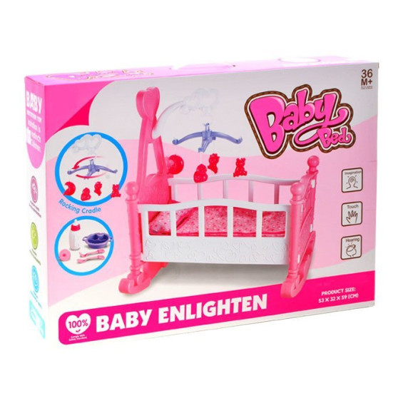 Játékbölcső babáknak Inlea4Fun BABY BED - rózsaszín