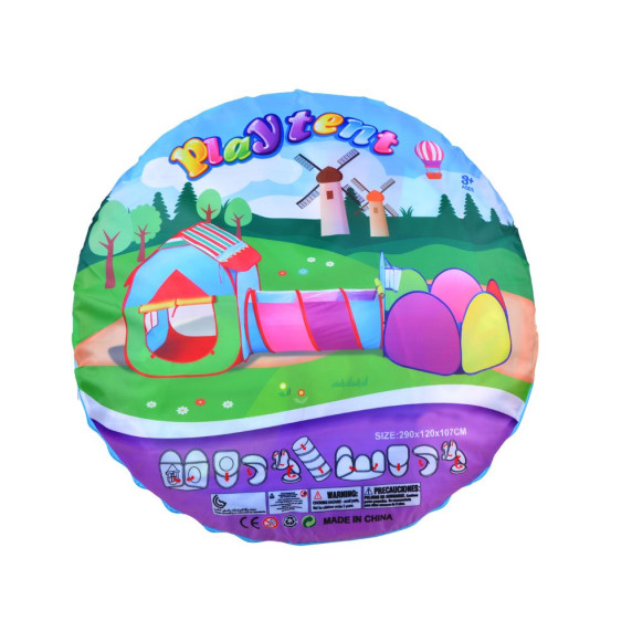 Játszóház alagúttal és gyereksátorral 3az1-ben PLAY TENT