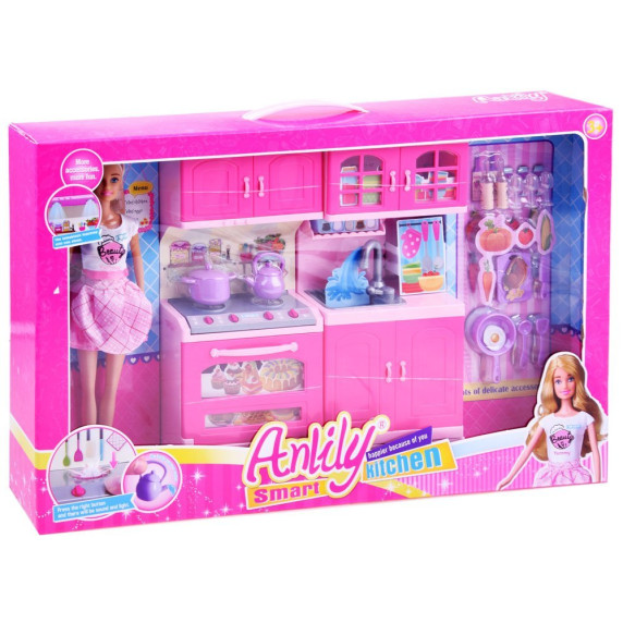 Játékkonyha babával és kiegészítőkkel Inlea4Fun ANLILY 
