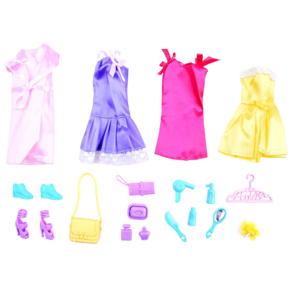 Szétnyitható babaház kerekeken játékbabával Inlea4Fun Anlily DREAM BEDROOM