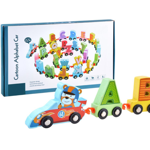 Fa kisvonat betűkkel Inlea4Fun CARTOON ALPHABET CAR
