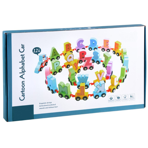Fa kisvonat betűkkel Inlea4Fun CARTOON ALPHABET CAR