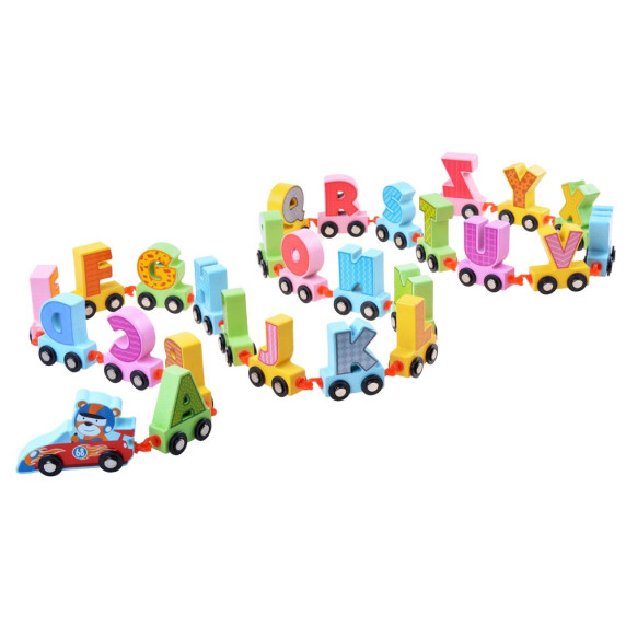 Fa kisvonat betűkkel Inlea4Fun CARTOON ALPHABET CAR
