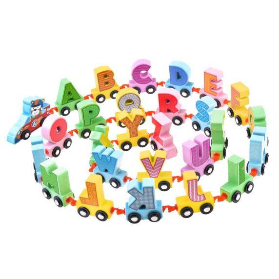 Fa kisvonat betűkkel Inlea4Fun CARTOON ALPHABET CAR