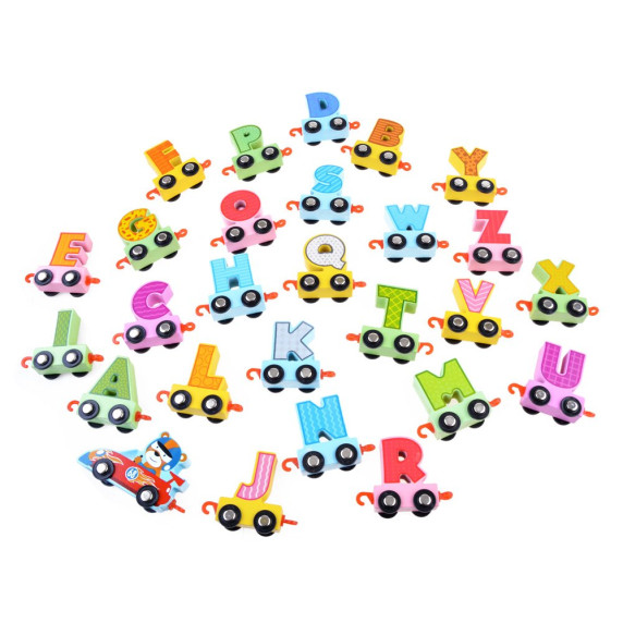 Fa kisvonat betűkkel Inlea4Fun CARTOON ALPHABET CAR