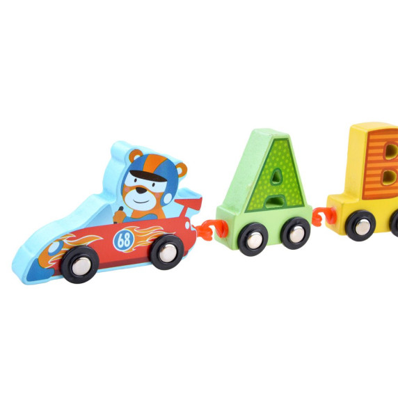 Fa kisvonat betűkkel Inlea4Fun CARTOON ALPHABET CAR