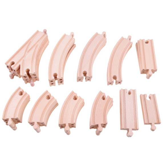Set cale ferată din lemn 80 piese, City, Kids Toyland Inlea4Fun