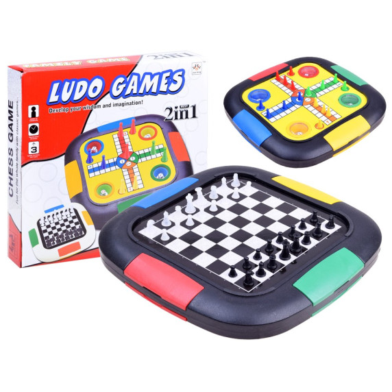 Társasjáték 3az1-ben Inlea4Fun LUDO GAMES