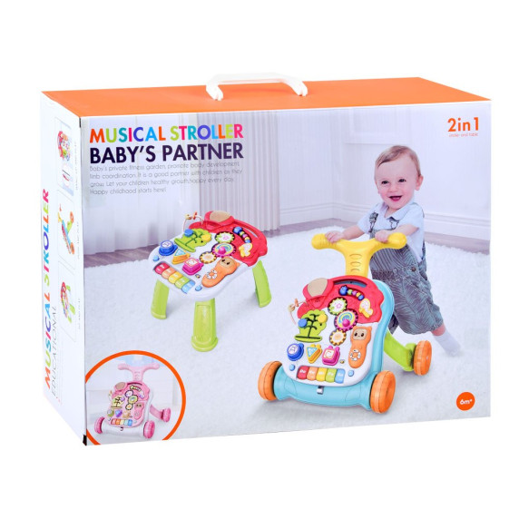 Premergător educațional cu masă 2 în 1 - verde / galben - Inlea4fun