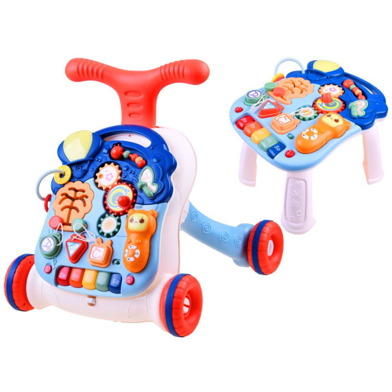 Detské edukačné chodítko s mélodiami Inlea4Fun MUSICAL STROLLER - modré/červené