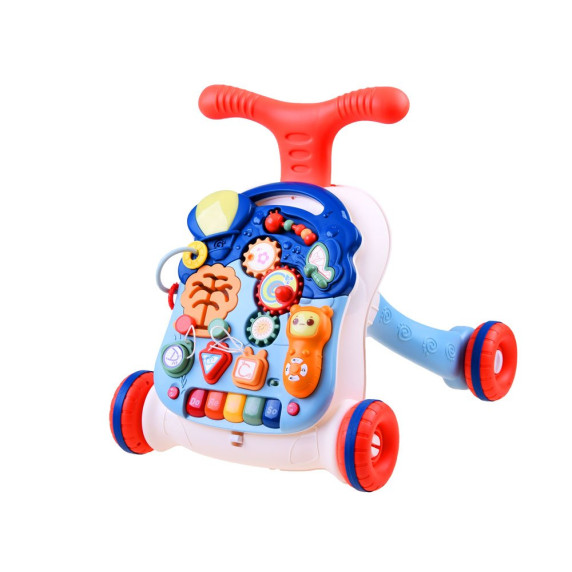 Detské edukačné chodítko s mélodiami Inlea4Fun MUSICAL STROLLER - modré/červené