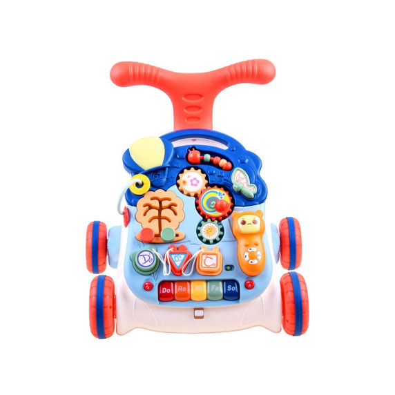 Detské edukačné chodítko s mélodiami Inlea4Fun MUSICAL STROLLER - modré/červené