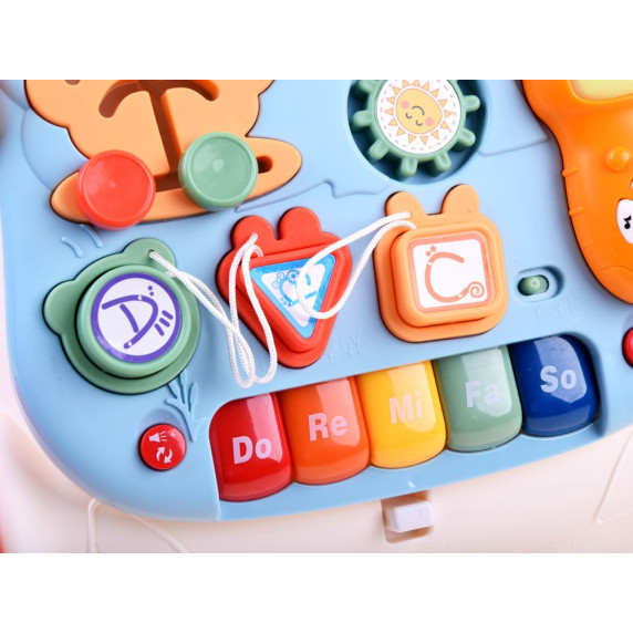 Detské edukačné chodítko s mélodiami Inlea4Fun MUSICAL STROLLER - modré/červené
