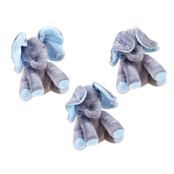 Elefant interactiv din pluș - Inlea4Fun - albastru