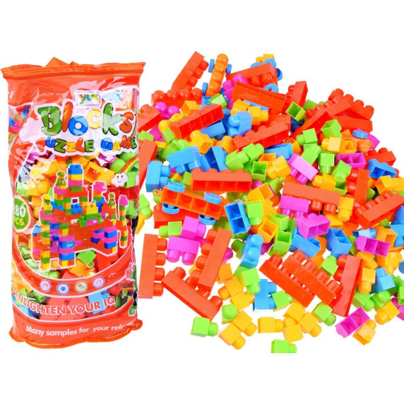 Sada stavebných kociek 280 ks BLOCKS PUZZLE GAME Inlea4Fun