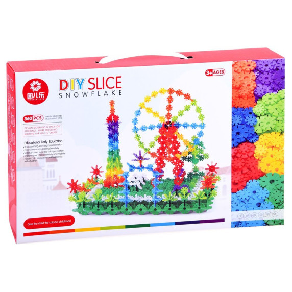 Korong építőjáték 360 darabos Inlea4Fun SNOWFLAKE 3D 