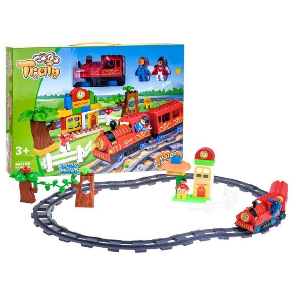 Vlaková trať s doplnkami Inlea4Fun TRAIN - červená