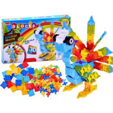 Set construcție creativ 3D, 227 bucăți, Animal World Blocks Inlea4fun - 