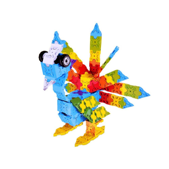 Set construcție creativ 3D, 227 bucăți, Animal World Blocks Inlea4fun