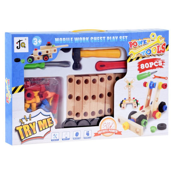 Konštrukčná kreatívna sada Inlea4Fun POWER TOOLS 80 kusov