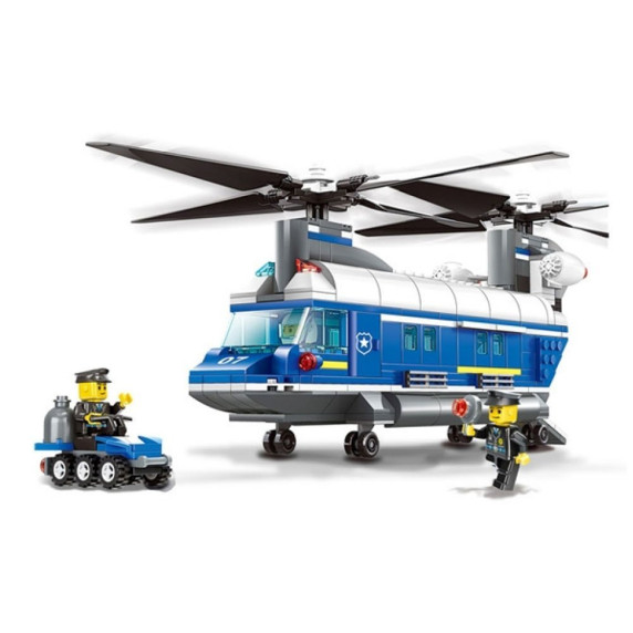 Építőjáték Rendőrségi helikopter 427 db Inlea4Fun POLICE HELICOPTER
