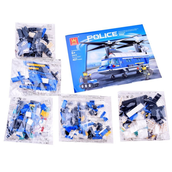 Építőjáték Rendőrségi helikopter 427 db Inlea4Fun POLICE HELICOPTER