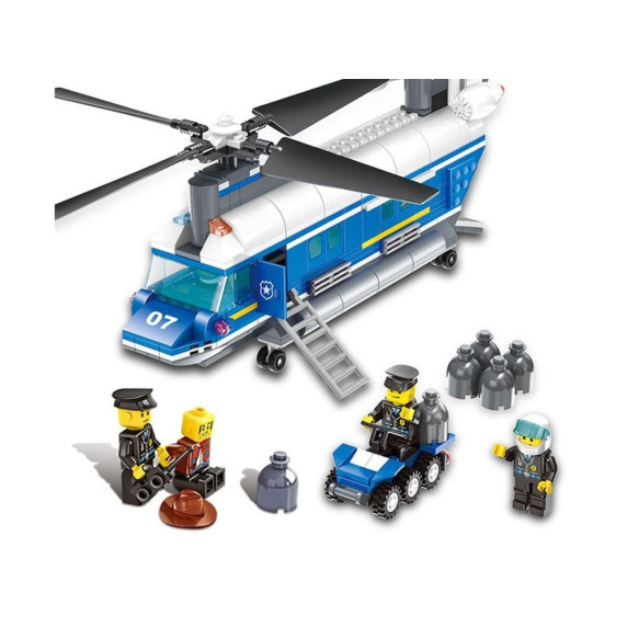 Építőjáték Rendőrségi helikopter 427 db Inlea4Fun POLICE HELICOPTER