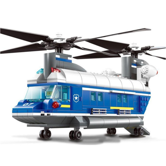 Építőjáték Rendőrségi helikopter 427 db Inlea4Fun POLICE HELICOPTER