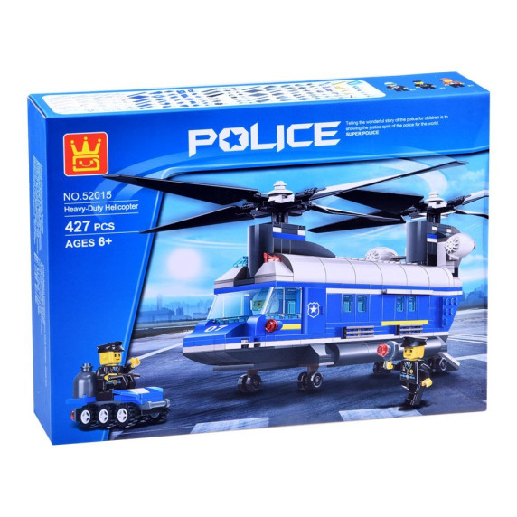 Építőjáték Rendőrségi helikopter 427 db Inlea4Fun POLICE HELICOPTER