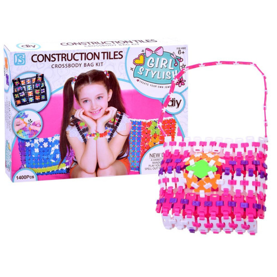 Urob si sama! Kreatívna dievčenská kabelka Inlea4Fun CONSTRUCTION TILES