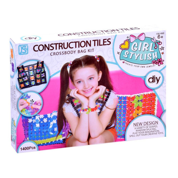 Urob si sama! Kreatívna dievčenská kabelka Inlea4Fun CONSTRUCTION TILES