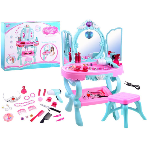 Fésülködő asztal székkel Inlea4Fun BEAUTIFUL DRESSER