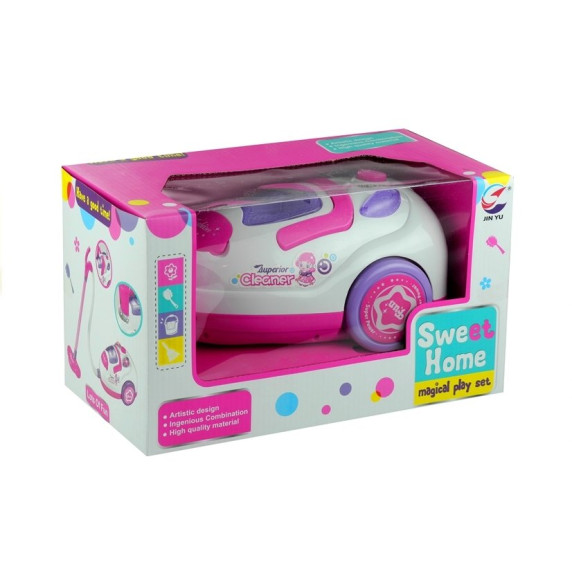 Játék porszívó Inlea4Fun SWEET HOME - fehér/rózsaszín