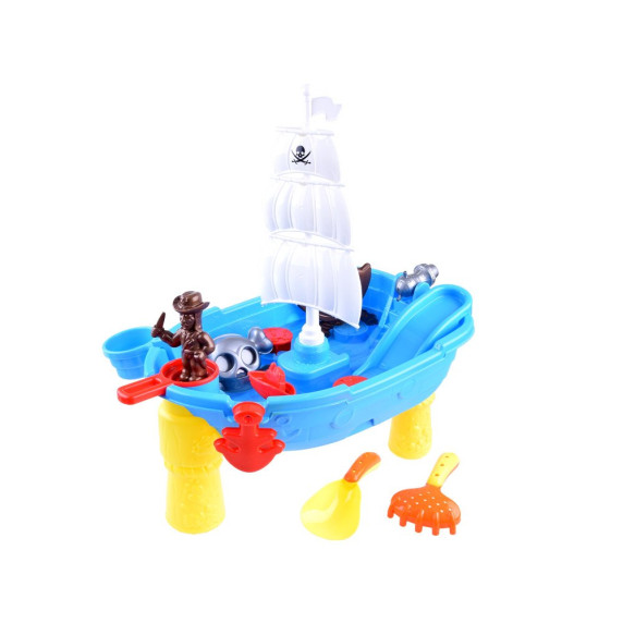 Pieskovisko na stolíku Pirátska loď Inlea4Fun SAND BEACH TOYS
