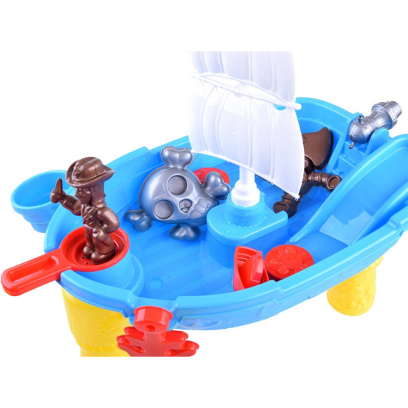 Pieskovisko na stolíku Pirátska loď Inlea4Fun SAND BEACH TOYS