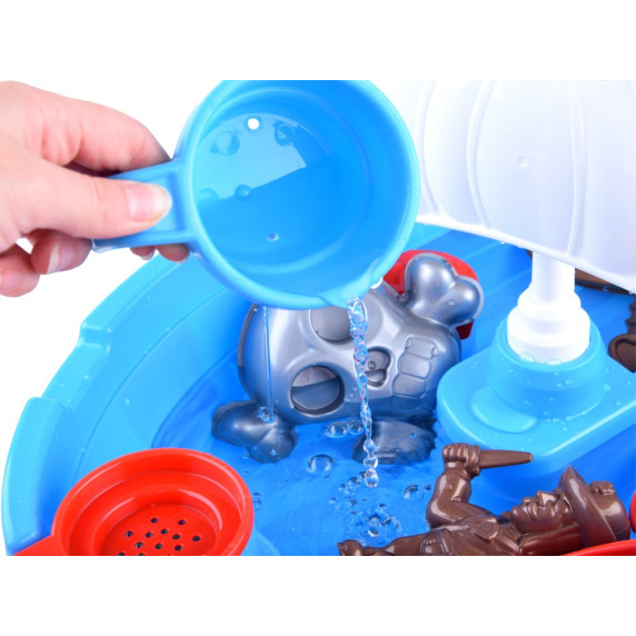 Pieskovisko na stolíku Pirátska loď Inlea4Fun SAND BEACH TOYS