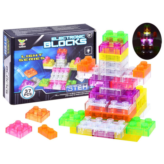 Világítós építőkockák Inlea4Fun ELECTRONIC BLOCKS 37 darabos