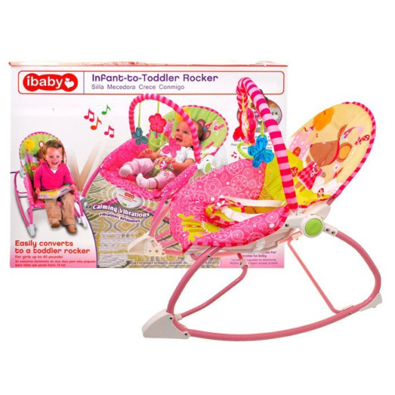 Detské lehátko s vibráciami Inlea4Fun TODDLER ROCKER - ružové