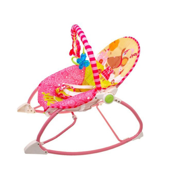 Detské lehátko s vibráciami Inlea4Fun TODDLER ROCKER - ružové