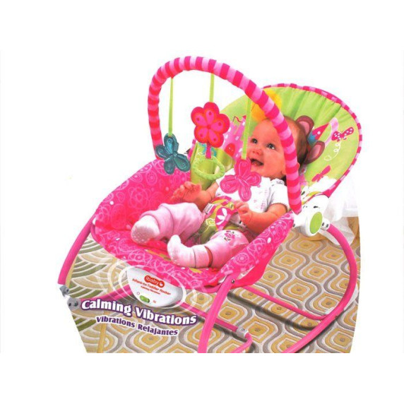 Detské lehátko s vibráciami Inlea4Fun TODDLER ROCKER - ružové