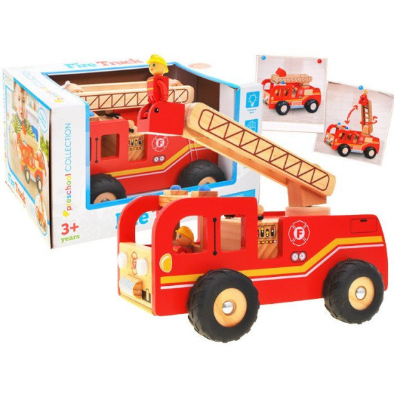Fa tűzoltó autó Inlea4Fun FIRE TRUCK 