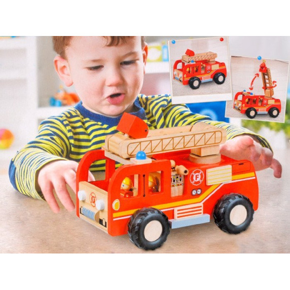 Fa tűzoltó autó Inlea4Fun FIRE TRUCK 