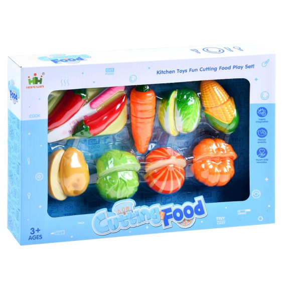 Set legume feliabile cu velcro și tocător, Cutting Food Inlea4Fun