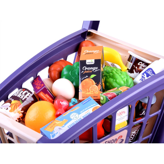 Nákupný vozík s potravinami Inlea4Fun HOME SHOPPING CART - fialový