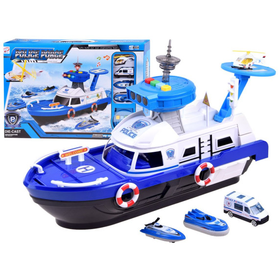 Set vehicule de poliție cu efecte sunet și lumini Police Force Inlea4Fun