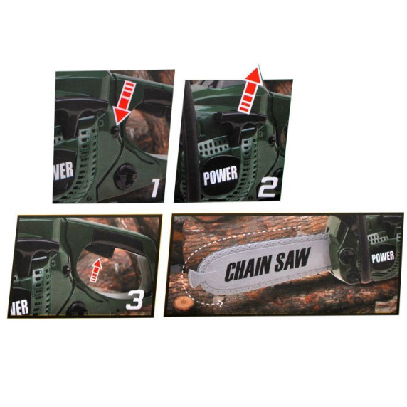 Játék láncfűrész Inlea4Fun CHAIN SAW - zöld