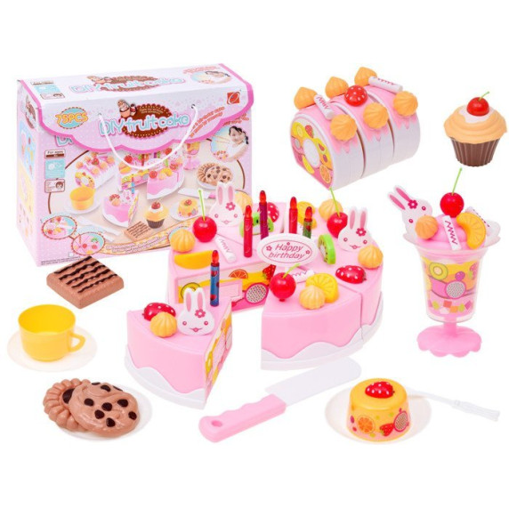 Tort pentru copii cu 75 de accesorii -  Inlea4Fun DIY FRUITCAKE