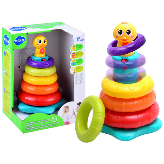 Interaktívna pyramída s kačičkou HOLA Rainbow Duck