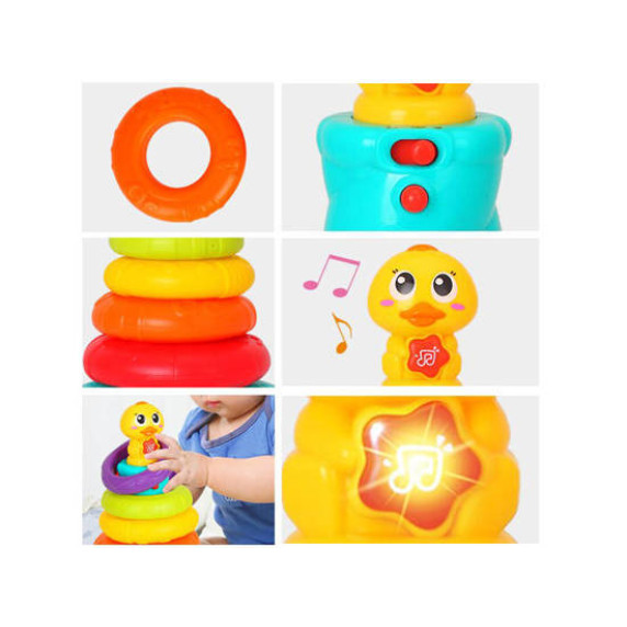 Interaktívna pyramída s kačičkou HOLA Rainbow Duck