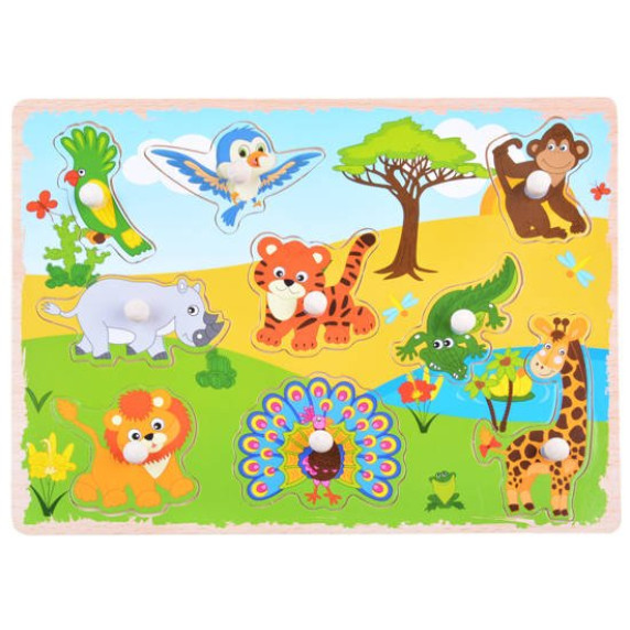 Drevená vkladačka - puzzle Inlea4Fun - safari